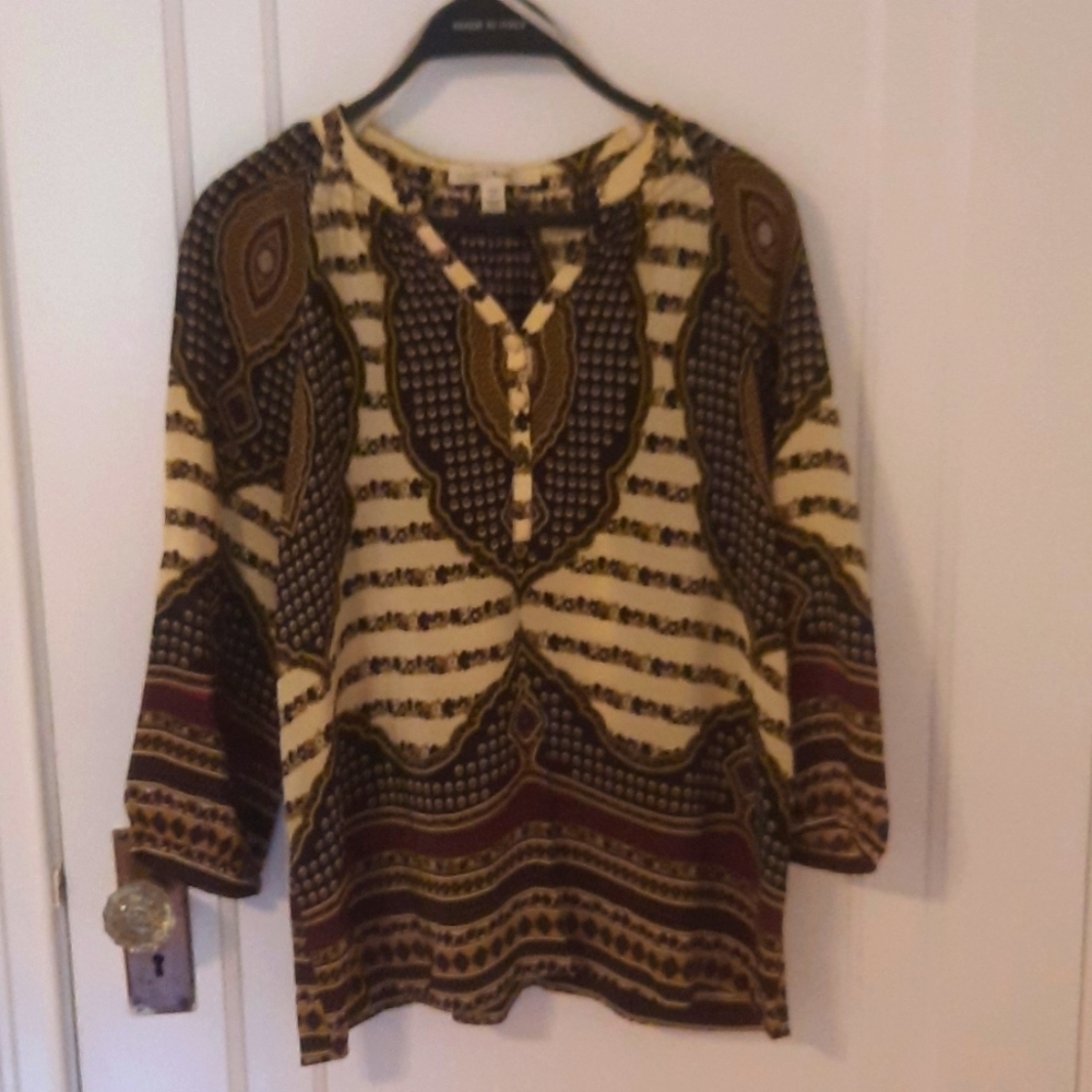 Silk scarf-print blouse